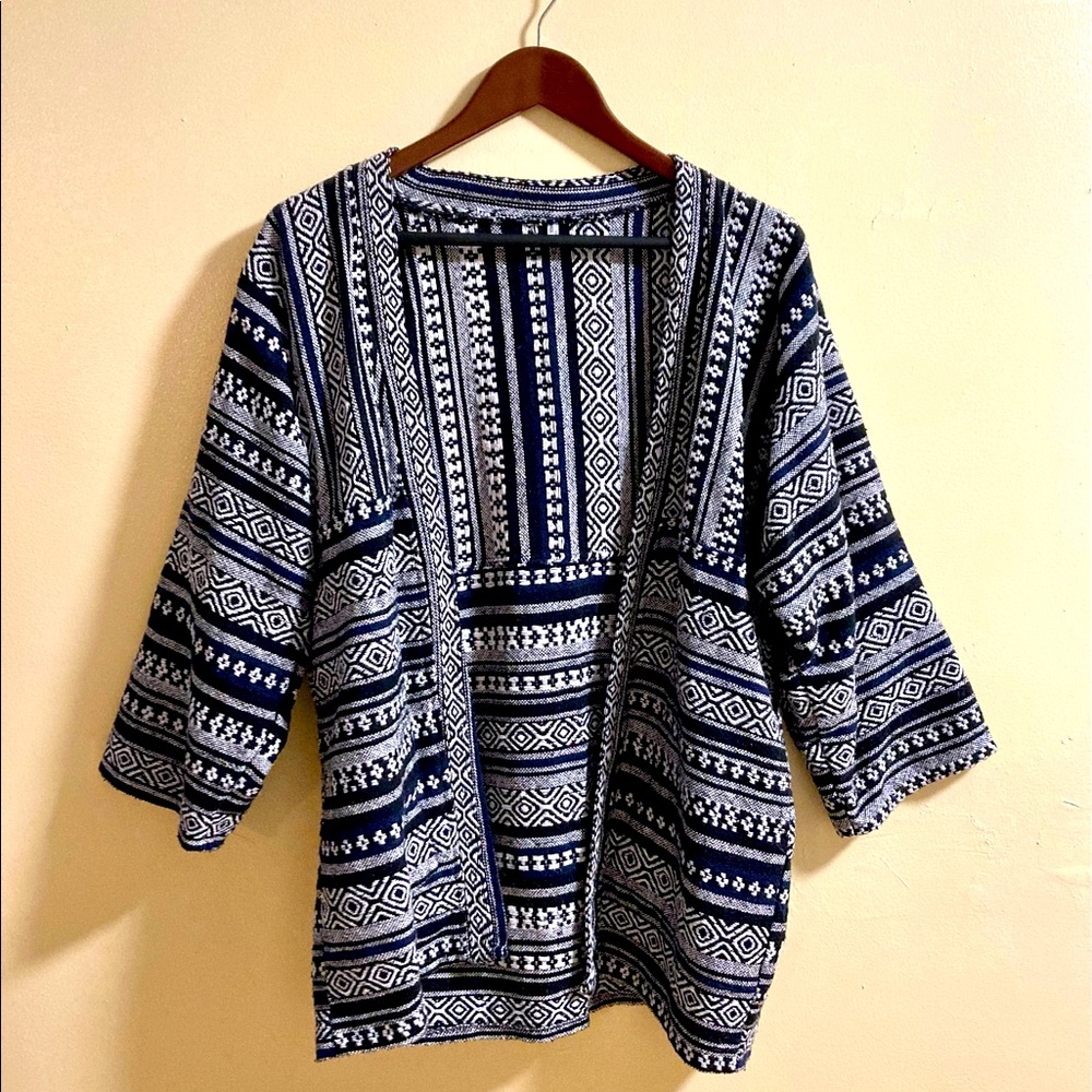 Traditional Thai open front woven cotton jacket